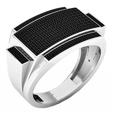 Load image into Gallery viewer, Dazzlingrock Collection 0.45 Carat (ctw) Sterling Silver Round Black Diamond Men's Hip Hop Pinky Ring 1/2 CT, Size 10.5