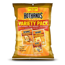Load image into Gallery viewer, HotHands Toe, Hand, & Body Warmer Variety Pack - Long Lasting Safe Natural Odorless Air Activated Warmers