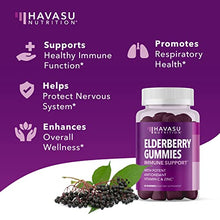 Load image into Gallery viewer, Elderberry Gummies with Zinc and Vitamin C Herbal Supplements Ingredient for Potent Antioxidant Support Immune Defense as a Delicious & Vegan Friendly Option (Adult, 60 Count)