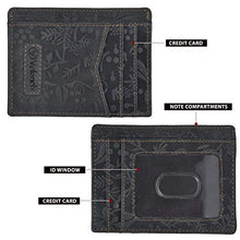 Load image into Gallery viewer, Valenchi - FRONT POCKET MINIMALIST RFID Wallet for Men and Women with multi card slots,Note pocket and ID window (Black Hunter Flower)