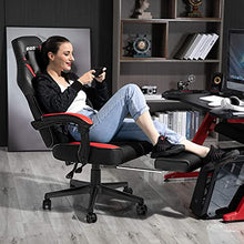 Load image into Gallery viewer, LEMBERI Video Game Chairs with footrest,Massage Gamer Chair,Big and Tall Gaming Chair 400lb Capacity,Gaming Chairs for Adults Teens,Racing Style Gaming Computer Chair with Headrest and Lumbar Support