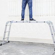 Load image into Gallery viewer, Luisladders Folding Ladder Multi-Purpose Aluminium Extension 7 in 1 Step Heavy Duty Combination EN 131 Standard (12.5 Feet)