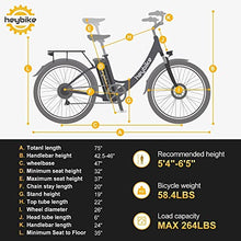 Load image into Gallery viewer, Heybike Cityscape Electric Bike 350W Electric City Cruiser Bicycle-Up to 40 Miles- Removable Battery, Shimano 7-Speed and Dual Shock Absorber, 26" Electric Commuter Bike for Adults (Black)