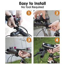Load image into Gallery viewer, QMEET Bike Phone Mount 360°Rotation, Bike Phone Holder for iPhone Android GPS Other Devices Between 3.5 to 6.5 inches (Black Pink)