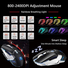 Load image into Gallery viewer, Rechargeable Keyboard and Mouse,Suspended Keycap Mechanical Feel Metal Panel Gaming Keyboard Mouse Combo,3800mAh Large Capacity Lithium Battery,Anti-ghosting (Black)