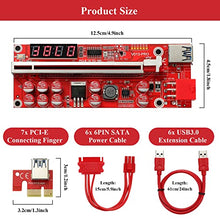 Load image into Gallery viewer, MZHOU 6PACK PCI-E 1X to 16X Riser Card - VER013 Pro PCIe Riser Adapter Card Ethereum ETH Bitcoin Mining Devices, Digital Cryptocurrency Mining Rig (Red 6 Pack)
