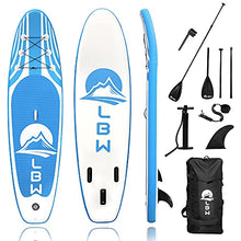 Load image into Gallery viewer, LBW Inflatable Stand Up Paddle Board SUP Paddleboard with Premium SUP Accessories & Waterproof Backpack, Adjustable 3 Pieces Paddle, Non-Slip Deck, Youth & Adult ISUP
