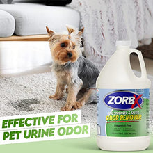 Load image into Gallery viewer, ZORBX Unscented Odor Eliminator Spray - Used in Hospitals & Healthcare Facilities | Advanced Trusted Odor Remover Formula | All-Purpose Deodorizer for Dog, Cat, Home, Carpet & Car - 128 Oz (1 Gallon)