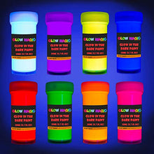 Load image into Gallery viewer, Glow in The Dark Acrylic Paint Set - Self-Luminous Phosphorescent Glowing Neon Paints for Halloween