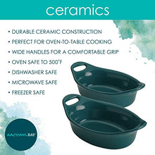 Load image into Gallery viewer, Rachael Ray Solid Glaze Ceramics Au Gratin Bakeware / Baker Set, Oval - 2 Piece, Teal