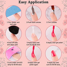 Load image into Gallery viewer, Lavender Violets 38pcs Gel Nail Polish Kit with UV Light 24W LED Nail Lamp, 27 Colors Spring Gel Polish Kit, Red Pink Gel Nail Kit with No Wipe Glossy & Matte Top Base Coat and Manicure Tools W973
