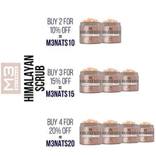 Load image into Gallery viewer, M3 Naturals Himalayan Salt Scrub Infused with Collagen and Stem Cell Natural Exfoliating Body and Face Souffle for Acne Cellulite Dead Skin Scars Wrinkles Cleansing Exfoliator 12 oz