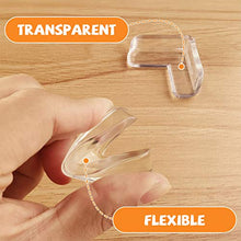Load image into Gallery viewer, CalMyotis Corner Protector, Baby Proofing Corner Guards, Soft and Transparent, 100% Covered Adhesive, Improved Tasteless Corner Covers for Furniture Sharp Corner, 12 Count