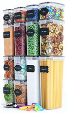 Load image into Gallery viewer, Airtight Food Storage Containers 14 Pack - Kitchen Pantry Organization and Storage, BPA-Free, Plastic Canisters with Durable Lids Ideal for Cereal, Flour & Sugar - Includes Labels, Marker & Spoon Set