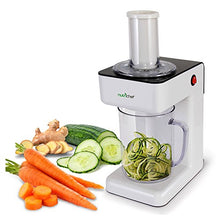 Load image into Gallery viewer, Electric Food Spiralizer Slicer Chopper - 3-in-1 Vegetable Processor, Fruit Cutter, Spiral Shredder Machine, Veggie Spaghetti Noodle, Zoodle Maker w/ 3 Cutting Blade, 1.2L Bowl - NutriChef PKESPR26