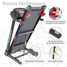Load image into Gallery viewer, ADVENOR Treadmill Motorized Treadmills 3.0 HP Electric Running Machine Folding Exercise Incline Fitness Indoor 64 Preset Programs (RED)