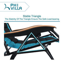 Load image into Gallery viewer, PHI VILLA Oversize XL Padded Zero Gravity Lounge Chair Wide Armrest Adjustable Recliner with Cup Holder, Support 350 LBS (Aqua)