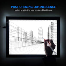 Load image into Gallery viewer, LITENERGY Portable A4 Tracing LED Copy Board Light Box, Ultra-Thin Adjustable USB Power Artcraft LED Trace Light Pad for Tattoo Drawing, Streaming, Sketching, Animation, Stenciling