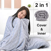 Load image into Gallery viewer, rocabi Deluxe Weighted Blanket King Size Bed | 15 lbs 80”x86” Heavy Weighted Blanket for Adults & Luxury Removable Minky Cover for Calming Sleep