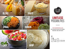 Load image into Gallery viewer, Chefman Electric Spiralizer & Immersion Blender/Vegetable Slicer 6-IN-1 Food Prep Combo Kit, Includes 3 Spiralizing Blade Attachments, Zoodle Maker; Grate, Ribbon, Spiral, Blend, Chop, and Puree,Black