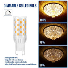 Load image into Gallery viewer, Dimmable G9 LED Bulb 4.5W 3000K 120V Soft Warm White Light Bulbs,CRI85 G9 Bi Pin Bulb (T4 40Watt Halogen Replacement ),450 Lumens,No Flickering, 360 Beam Angle,Energy Saving G9 Small Bulb, 5 Pack
