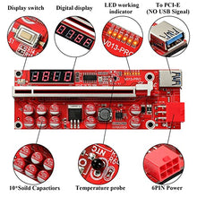 Load image into Gallery viewer, MZHOU 6PACK PCI-E 1X to 16X Riser Card - VER013 Pro PCIe Riser Adapter Card Ethereum ETH Bitcoin Mining Devices, Digital Cryptocurrency Mining Rig (Red 6 Pack)