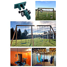 Load image into Gallery viewer, ABUSA Heavy Duty Green Swing Hangers Screws Bolts Included Over 5000 lb Capacity Playground Porch Yoga Seat Trapeze Wooden Sets Indoor Outdoor 2 Pack