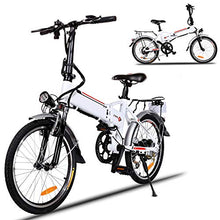 Load image into Gallery viewer, Aceshin 20" Folding Electric Bike with 36V 250W Removable Large Capacity Lithium-Ion Battery, 7 Speed Gear and Three Working Modes Electric Bicycle (White)