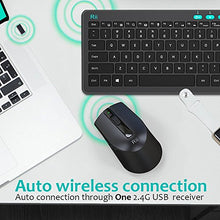 Load image into Gallery viewer, Rii RKM709 2.4 Gigahertz Ultra-Slim Wireless Keyboard and Mouse Combo, Multimedia Office Keyboard for PC, Laptop and Desktop,Business Office