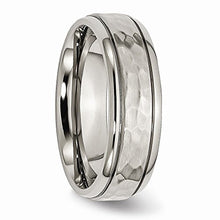 Load image into Gallery viewer, ICE CARATS Titanium 7mm Grooved Edge Hammered Wedding Ring Band Size 9.50 Fancy Fashion Jewelry for Women Gifts for Her