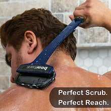Load image into Gallery viewer, Bearback Back Scrubber: Premium Bath/Shower Back & Body Silicone Scrubber with Long Extendable Folding Handle for Adults/Men/Women/Elderly. Removable Scrubber. American Small Business (Navy)
