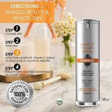 Load image into Gallery viewer, Energize Vitamin C Serum for Face & Eyes - Clinical Strength Collagen Booster with Triple Vitamin C - Dermatologist Developed Skin Care For Anti-aging, Fades Dark Spots and Repairs Sun Damage 1oz