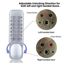 Load image into Gallery viewer, Keyless Entry Door Locks with Keypads Deadbolt, Mechanical Combination Latch Door Lock with Handle, Waterproof Keyless Sliding Door Lock, Digital Code Gate Front Door Lock Set with Door Knob (Silver)