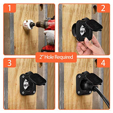 Load image into Gallery viewer, WELLUCK 15 Amp Flanged Inlet 125V, NEMA 5-15 RV Shore Power Inlet Plug w/Waterproof and Back Cover, 2 Pole 3-Wire AC Port Plug, Generator Male Receptacle for Marine Boat RV Shed Electrical Extension