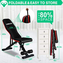 Load image into Gallery viewer, LINODI Adjustable Weight Bench, Workout Bench for Home Gym, Multi-Purpose Strength Training Benches, Foldable Incline Decline Gym Bench for Full Body Workout