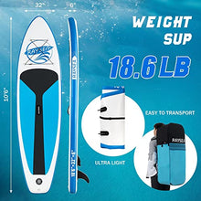 Load image into Gallery viewer, RAYSEA Inflatable Stand Up Paddle Board 10'6"x32"x6" (18.6lbs) Ultra-Light SUP with Accessories Backpack,Non Slip Deck,Paddle,Leash, Pump, Fin,Youth & Adult Stand Up Boat