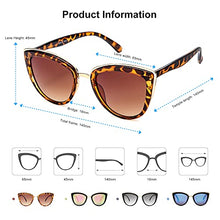 Load image into Gallery viewer, SKYWAY Retro Vintage Cat Eye Sunglasses for Women Fashion Driving Sun Glasses Anti Glare UV400 Protection Large PC Frame Classic Style Round Sunglass (Amber)