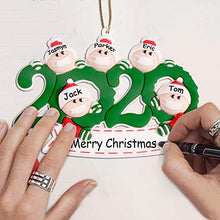 Load image into Gallery viewer, VWMYQ Christmas Ornament Quarantine Survivor Family Members Personalized Name DIY Customized 2020 Xmas Tree Hanging Holiday Festival Pendant Gift Decorations Home Décor (Family of 5)