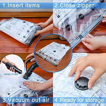 Load image into Gallery viewer, SUOCO Vacuum Storage Bags 8 Pack (4 x Large, 4 x Jumbo) Space Saver Compression Bags with Hand Pump