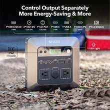 Load image into Gallery viewer, VATID Portable Power Station, 1000W Peak(Rated 600W),3.3hrs 80% Recharge, 712.25Wh Solar Generator,110V AC Pure Sine Wave,12V 10A Regulated DC,65W USB PD,Ultra-light Rechargeable Power Station (Black)
