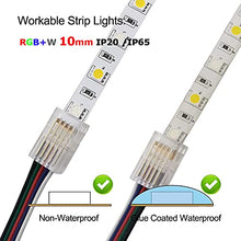 Load image into Gallery viewer, 5 Pin 10mm LED Strip to Wire Connector rgbw Unwired Clips Solderless Adapter Terminal Extension Connection for Multicolor LED Strip Lights 12V 24V (Pack of 10)