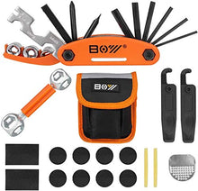 Load image into Gallery viewer, XCH Robots Bike Multitool with Tire Patch Kit - 16 in 1 Bicycle Repair kit Mechanic Emergency Repair Tool, Portable, Complete Basic Mountian Compact Professional Accessory Kits (Small)