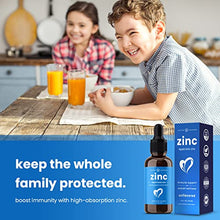 Load image into Gallery viewer, Organic Zinc Sulfate Liquid Supplement | Immune Support System Boost | Pure Ionic Concentrated Mineral Drops for Men, Women & Kids Enhanced with Vitamin C - 4 oz Great Tasting Defense Booster