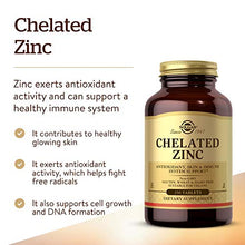 Load image into Gallery viewer, Solgar Chelated Zinc, 250 Tablets - Zinc for Healthy Skin - Supports Cell Growth & DNA Formation - Exerts Antioxidant Activity - Supports A Healthy Immune System - Non GMO, Vegan - 250 Servings