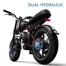 Load image into Gallery viewer, ZM Electric Bike with 750W Motor,20" x 4" Fat Tires Electric Bicycle for Adults with 48V 33.5Ah/20Ah Removable Battery 28 MPH 7 Speed System, Dual Suspension, Dual Hydraulic Brakes