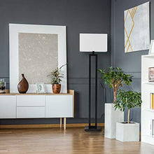 Load image into Gallery viewer, Globe Electric 67046 D'Alessio 58" Floor Lamp, Matte Black, White Linen Shade, On/Off Socket Rotary Switch