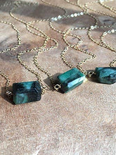 Load image into Gallery viewer, Green Emerald Necklace 16 Inch 14K Gold Filled May Birthstone Jewelry Gift