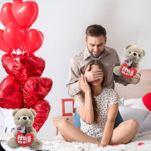 Load image into Gallery viewer, Valentine's Day Hug Me Teddy Bear, 9in Plush Heart Teddy Bear Stuffed Animal with Bow Rose Valentines Day Gift for Kids Couple Girlfriend Valentines Exchange Gift, Valentines Party Favor, Birthday