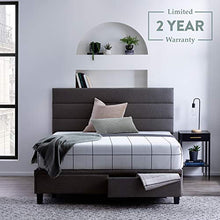 Load image into Gallery viewer, Edenbrook Johnson Upholstered Bed with Built-in Drawers-Modern Channel Tufted Headboard-Easy Assembly-Queen, Charcoal