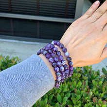 Load image into Gallery viewer, Natural Amethyst Gemstone Bracelet 7 inch Stretchy Chakra Gems Stones Healing Crystal Birthday Gift (Unisex) GB8-16